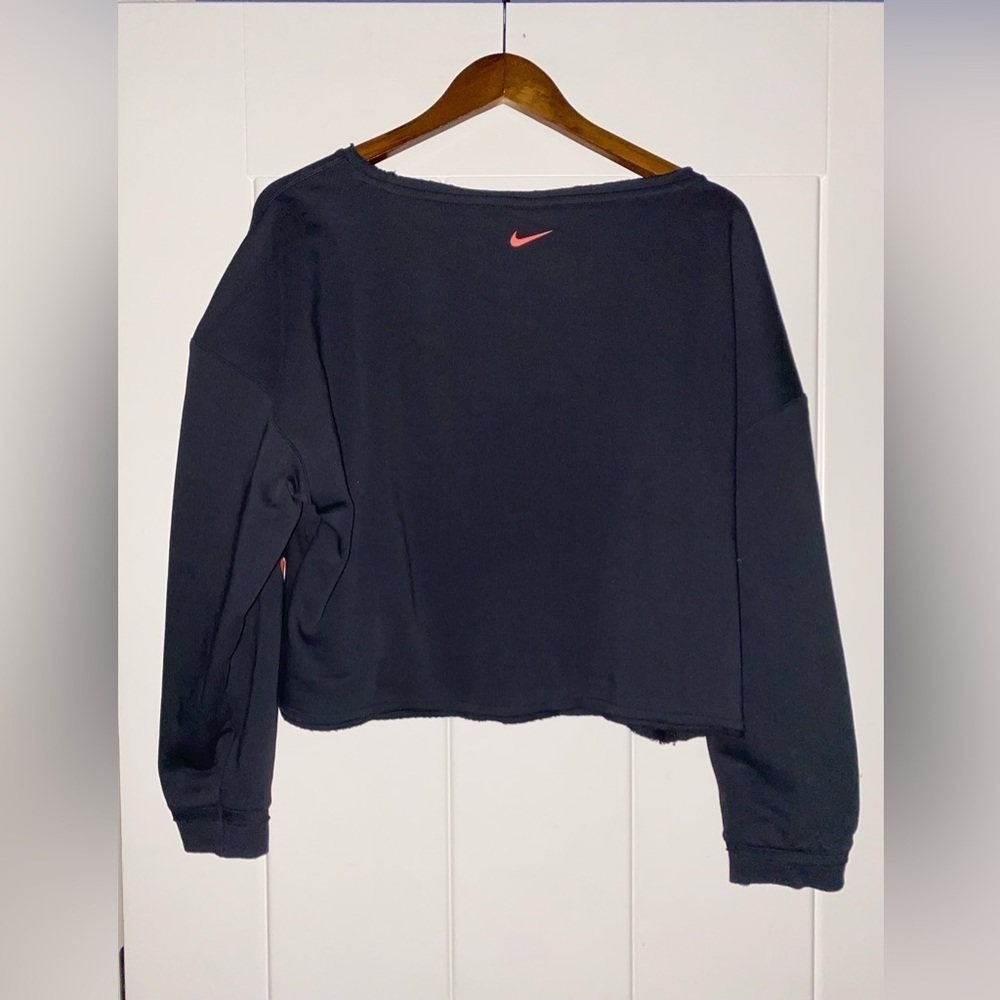 Nike Dri-Fit‎ Women L Crop Sweatshirt Sporty Oversize Athletic Workout NEW - Picture 9 of 10